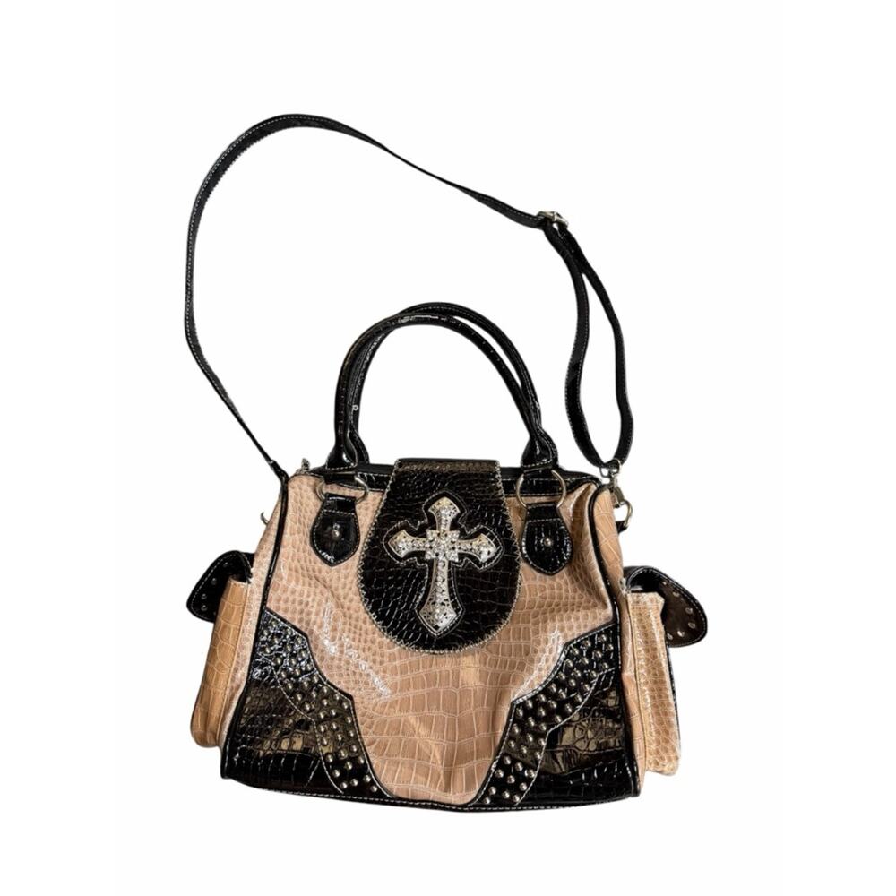 Y2K Western Cross Studded Handbag and Crossbody Cowboy Chic McBling - Picture 2 of 13